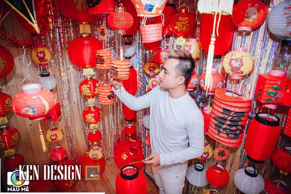 thiết kế quán cafe đèn lồng